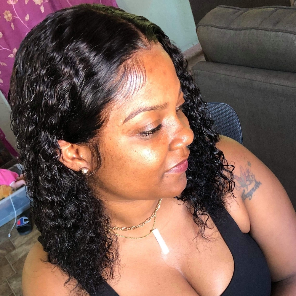 10" 8" Curly lacefront bob
